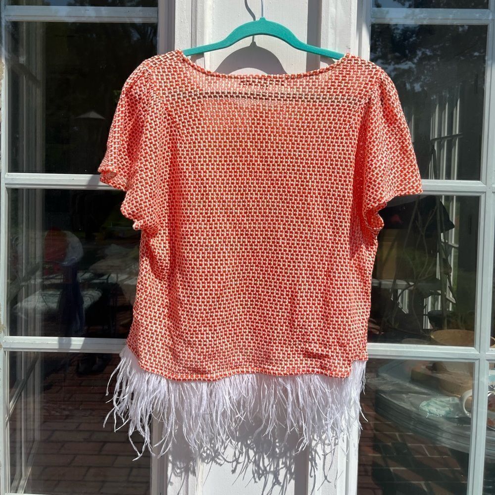 Anthropologie Eva Franco Feathered Top NWT - Picture 9 of 11